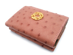 三つ折り財布　オーストリッチ